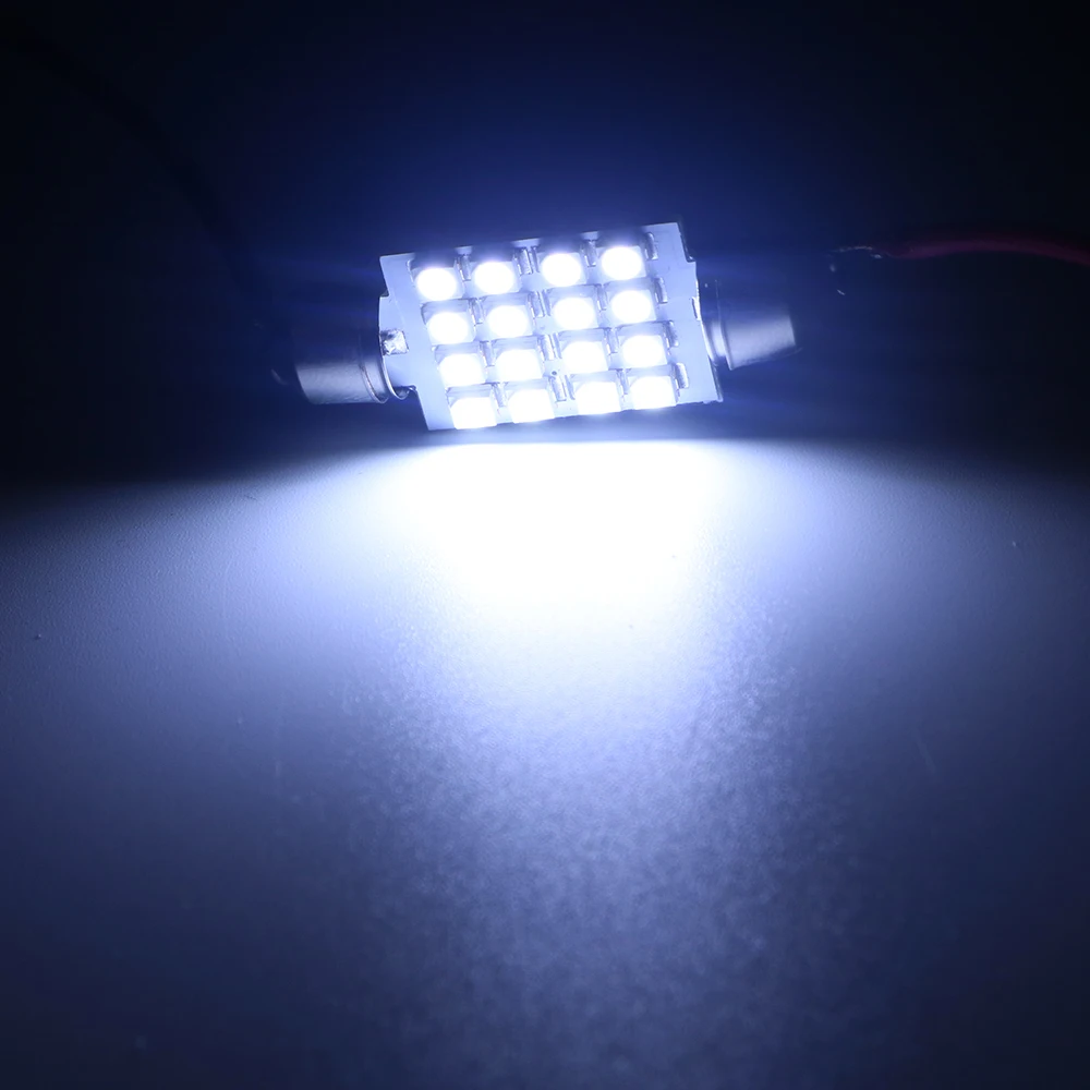 YSY 50 шт. C5W Festoon 16 SMD LED 1210 31 мм 36 39 41 белый интерьер купольная лампа 12V для
