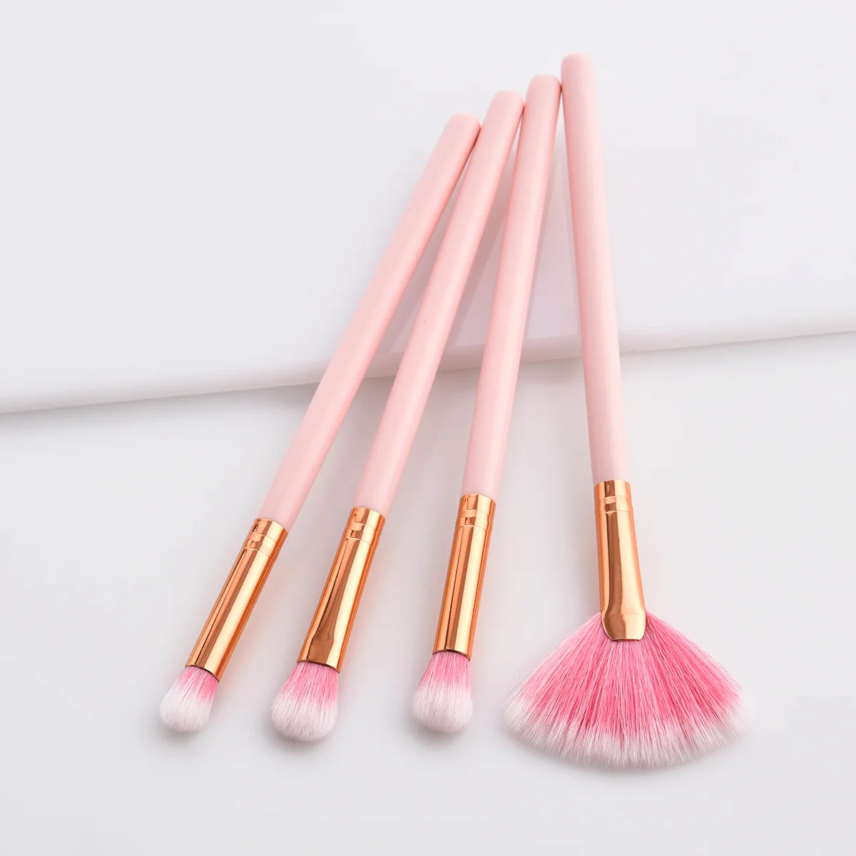 4 pcs 4/10 шт набор кистей для макияжа, косметическая Кисть для макияжа, кисть для нанесения основы, пудра, румяна, тени для век, подводка, кисть для губ, набор инструментов, Maquiagem - Handle Color: 4 pcs
