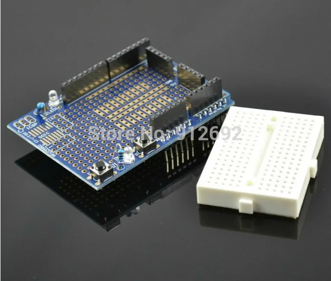 UNO Proto Shield prototype expansion board with SYB-170 mini breadboard based For ARDUINO ProtoShield | Электронные компоненты