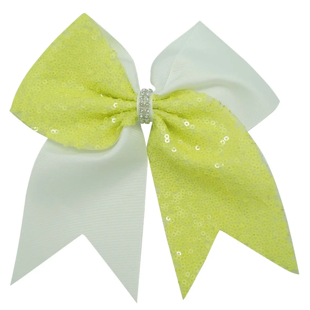 12 шт./лот 7 дюймов одноцветные банты с блестками зажимом Аллигатор для девочек