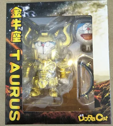 with box Doraemon Cos золото Святой Телец большой рог DoraCat Японии Классический комиксов аниме робот 10 см фигурку - Цвет: with box