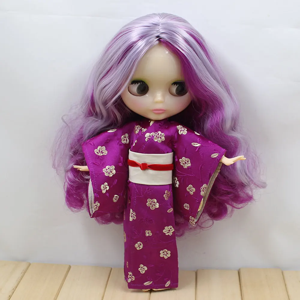 Blyth Кукла шарнирная кукла фабрика прозрачный skin260BL7321049 светильник и волосы темно-фиолетового цвета без челки для девочки подарок DIY