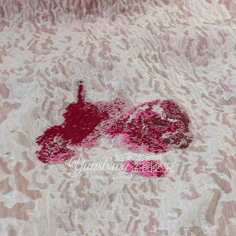 

New 135cm wide positioning flower summer high-end brocade cheongsam jacquard fabric clothing fabric dress diy fashion cloth