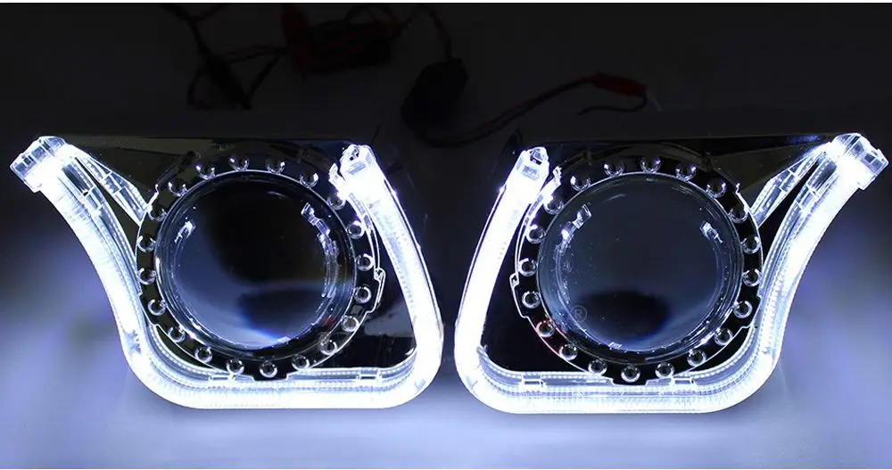 3," дюймовая Форма led angel eye DRL кожух крышка декоративная маска для 2,5"/3,0 Би-ксеноновые линзы проектора украшение для автомобиля