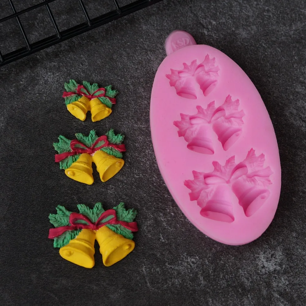 Sugarcraft силиконовая форма Рождественский колокольчик помадка украшения торта