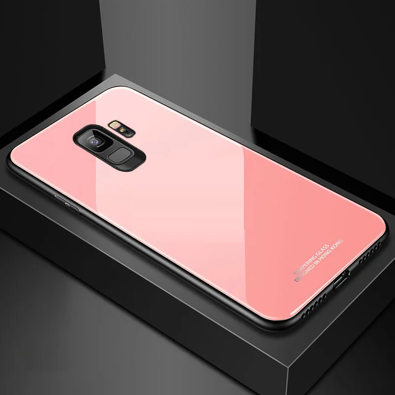 pink Yuetuo роскошный зеркальный чехол из твердого стекла для samsung galaxy s10 lite plus s10plus s 10 e 5G силиконовый чехол для телефона - Цвет: pink