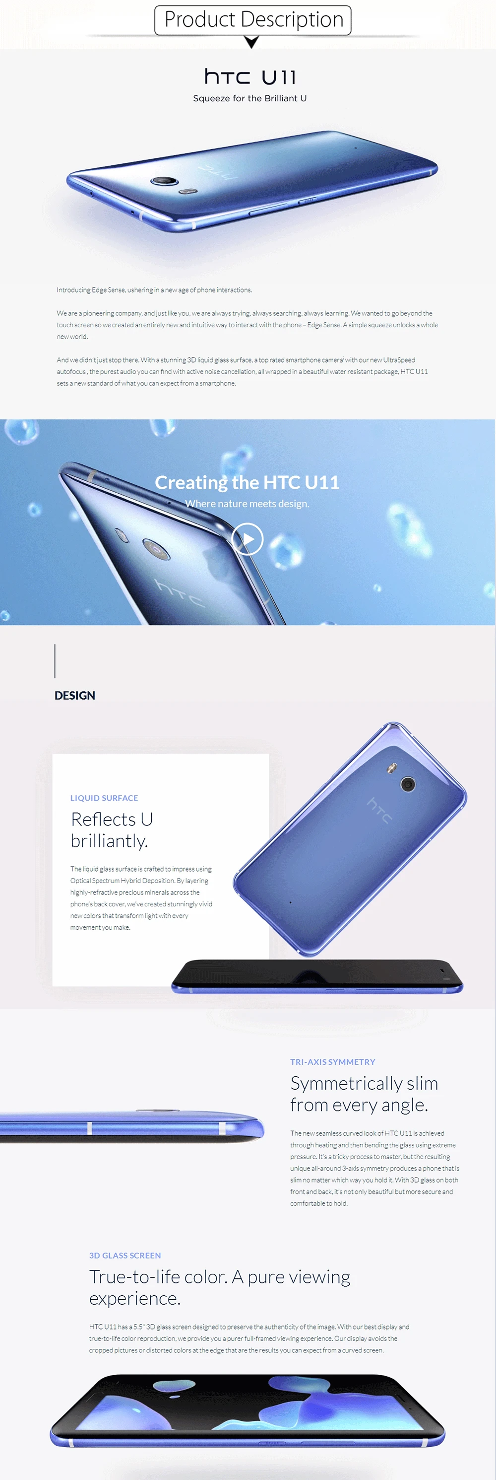 htc U11 5,5 дюймов 4 Гб ram 64 ГБ 1 sim/128 Гб dual sim rom Восьмиядерный 4G LTE Android телефон заводской разблокированный мобильный телефон 12 МП