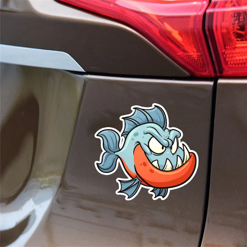 

YJZT 10.1*10.1CM Tricky Funny Fish Popular Nice Decals Car Sticker Animal Fashion PVC C1-3235