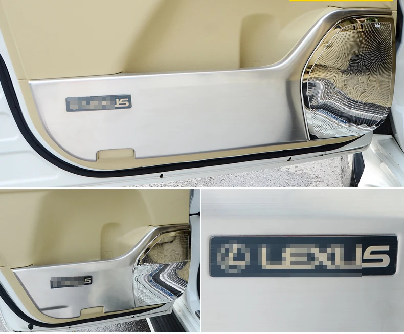 Для Lexus LX570 2013- аксессуары 304 Хорошая нержавеющая сталь серебро межкомнатные двери Рога спикера накладка анти-удар крышка