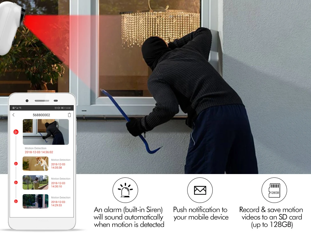 Hiseeu C10 Беспроводная ip-камера, перезаряжаемая батарея, CCTV камера безопасности, PIR водонепроницаемый датчик движения, приложение для просмотра безопасности