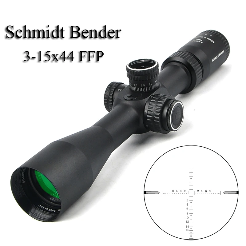 Тактический прицел Schmidt Bender 3 15x44 FFP охотничье стекло травленная винтовка с