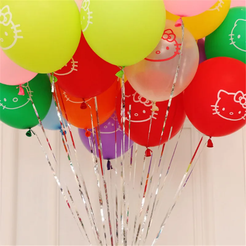 10 шт. 12 дюймов воздушный шар Hello Kitty надувные Мультяшные розовые белые латексные напечатанные шары с днем рождения украшения