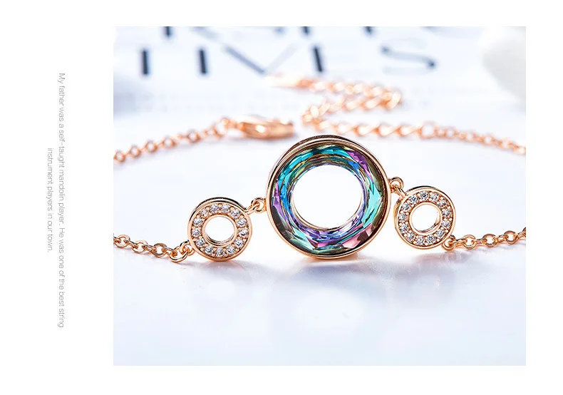 Warme Farben Кристалл от Swarovski браслеты женские корейские звенья цепи личности круг браслет модные ювелирные изделия браслеты подарок