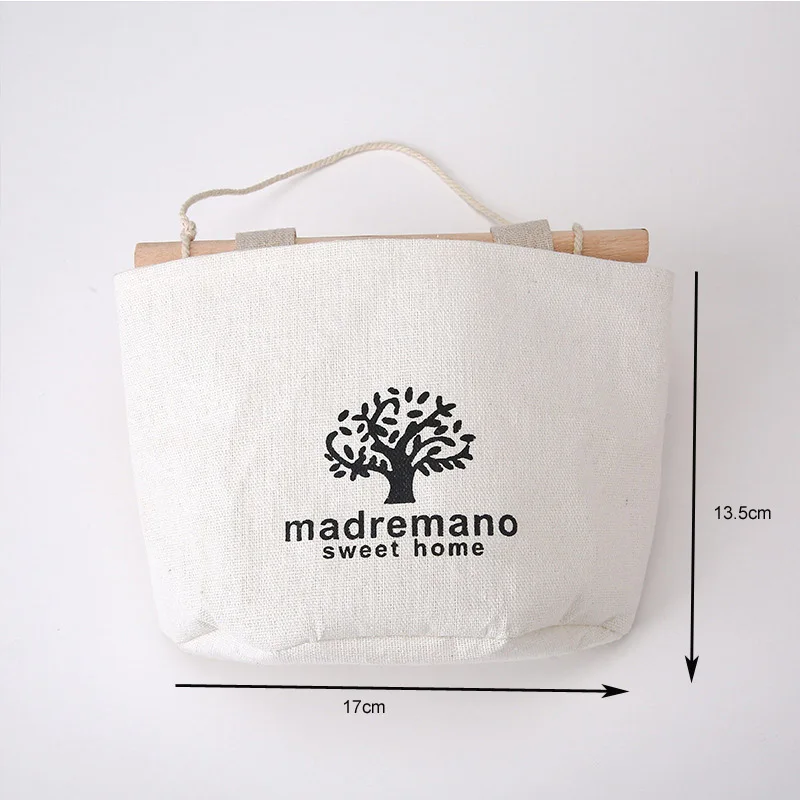 

Composable Linen Cotton Wall Hanging Bag Organizer Back Door Sundries Storage Bag Space Saving Basket for Bra Socks Underwear