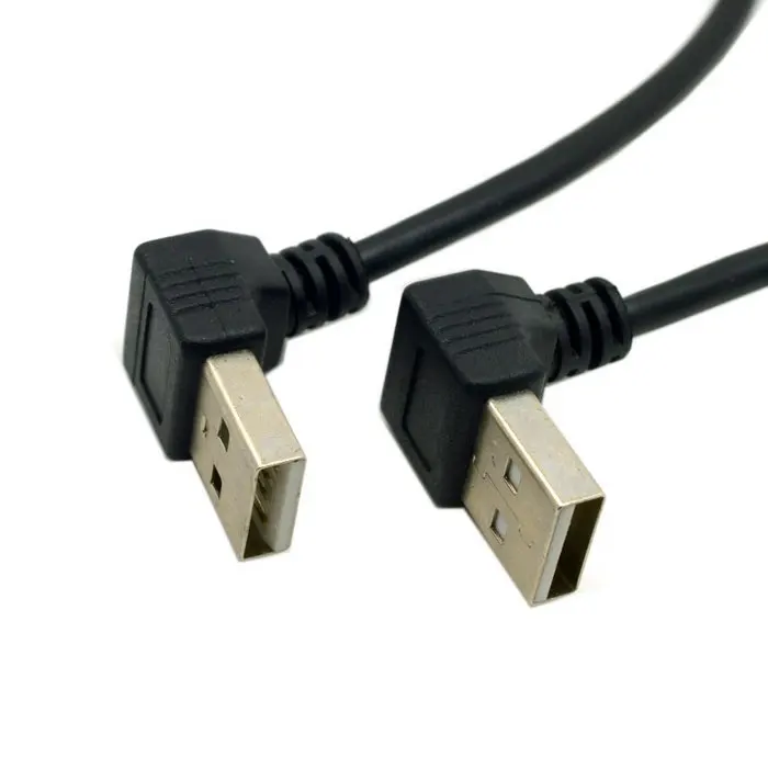10 см 20 см USB 2,0 мужчина к женскому 90 Угловой Удлинительный адаптер кабель USB2.0 мужчина к женскому право/влево/вниз/вверх черный кабель Шнур