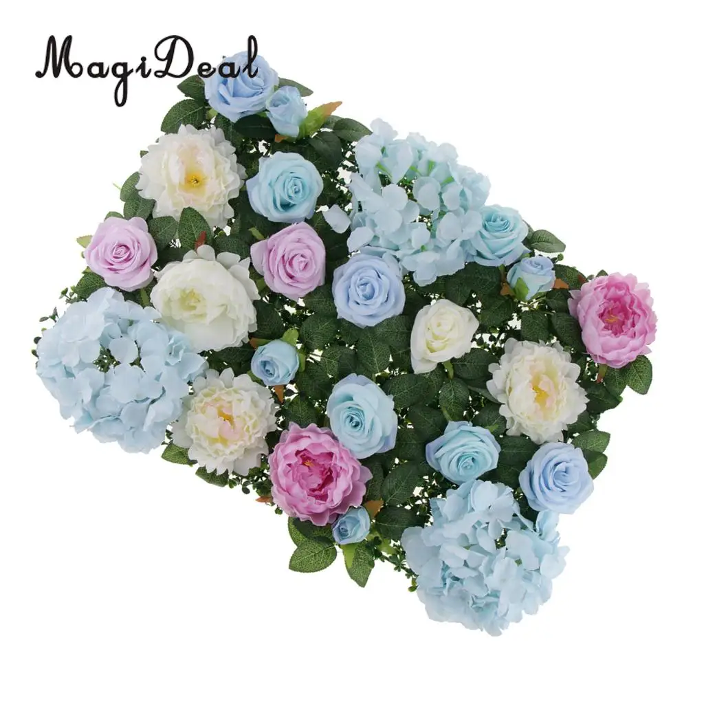 Искусственный Розовый пион Гортензия цветок стеновые панели фон синий | Дом и сад
