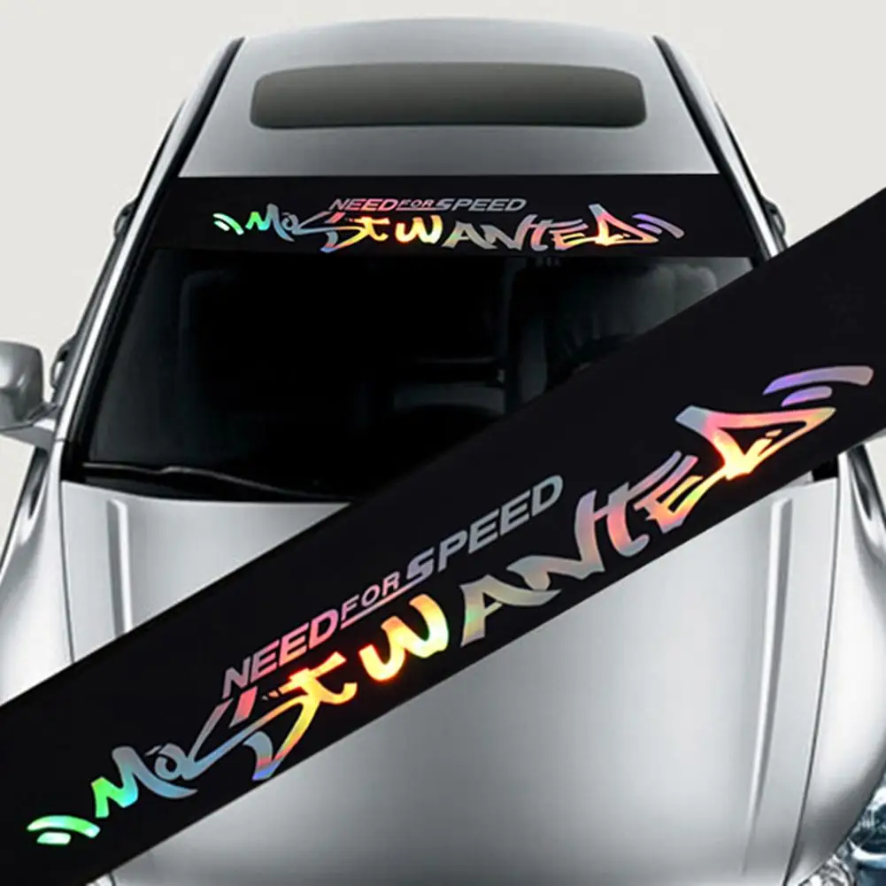 

New Laser Reflective Letters 8" x 52" PVC Windshield Banner Strip Racing Stripe Sticker Front Rear Window Car Visor Decorative