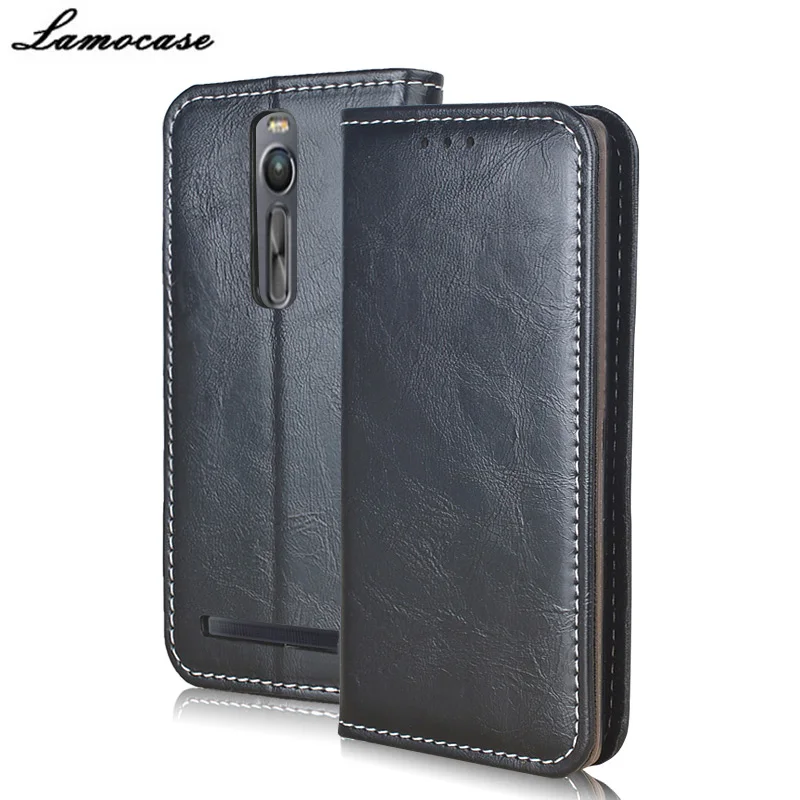 Lamocase для Asus Zenfone 2 ZE551ML ZE550ML Роскошный кожаный чехол ASUS откидная крышка с кошелек