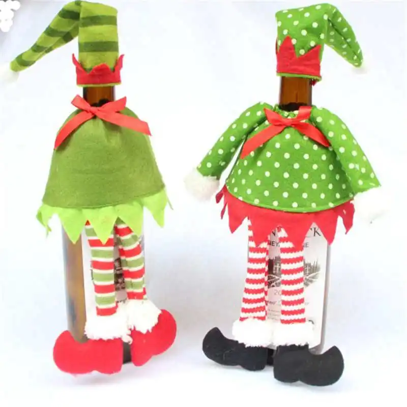 1 комплект украшение крышки бутылки вина для украшения дома Рождественская сумка
