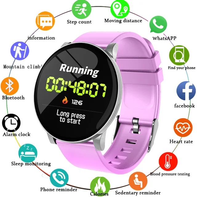 

LIGE New Smart Watch Women Health Watch IP67 Waterproof Fitness Tracker Heart rate blood Pressure Monitor Pedometer Sport Watch