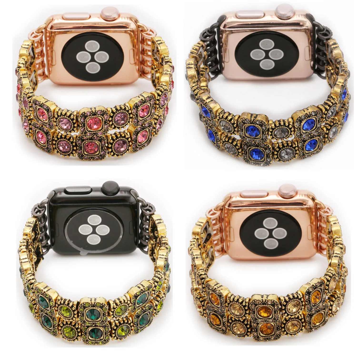 Ремешок для наручных часов Apple Watch серии 1/2/3/4 стрейч браслет с яркими кристаллами