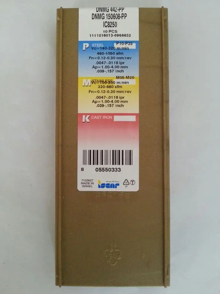 ISCAR 10 шт. карбидные вставки DNMG150608-PP IC8250