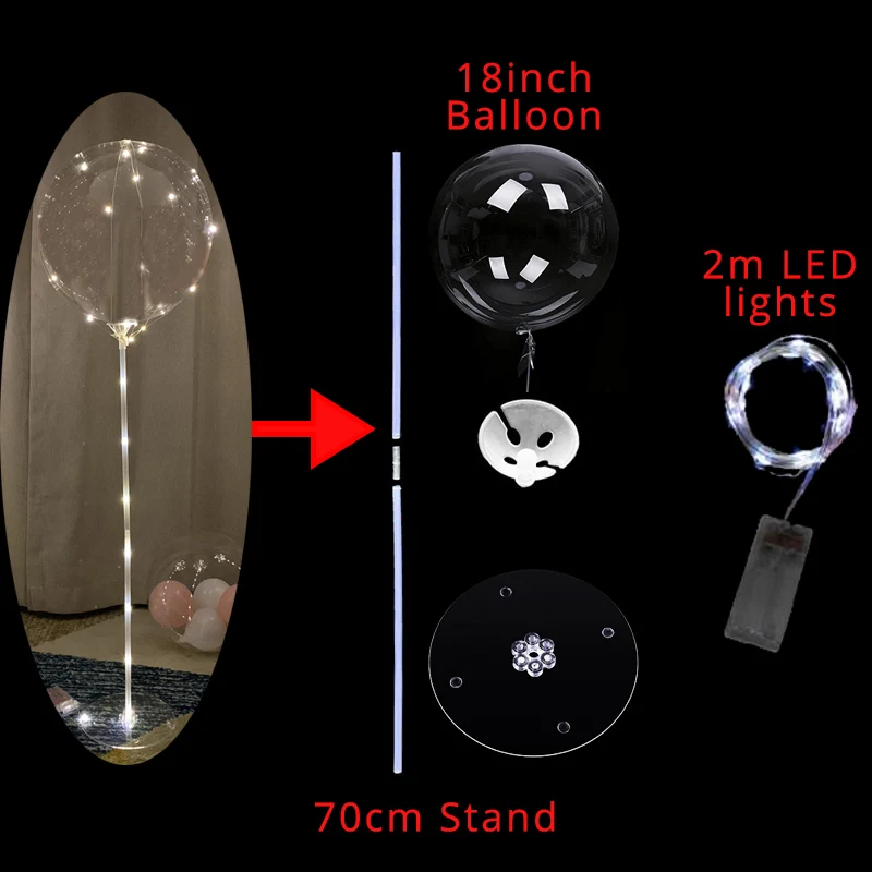 LED set 3 Украшение для свадебного стола, пластиковый держатель для воздушных шаров, светодиодный светильник-гирлянда, для взрослых, на день рождения, свадьбы, воздушные шары, дорожное украшение - Цвет: LED set 3