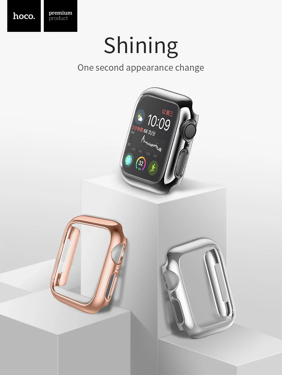HOCO чехол для смарт часов для Apple Watch Series 4 ультратонкий устойчивый к царапинам Гибкий тонкий чехол, совместимый с Iwatch 40 мм 44 мм