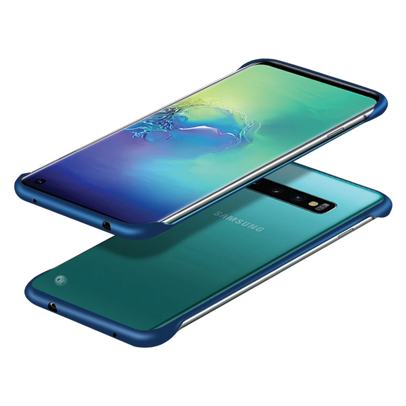 Blue CENMASO Frameless Bumper Ultra Thin Design Case for Samsung S10 Case Shockproof Case for Samsung Galaxy S10 Plus Case Cover - Цвет: Blue