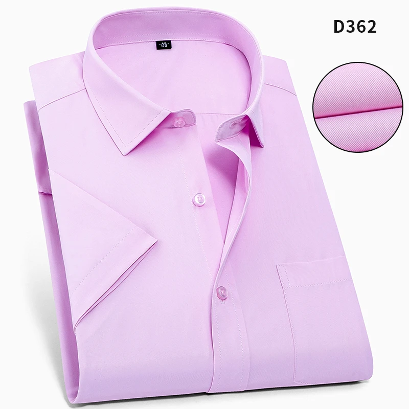 D362 Большие размеры 8XL, мужские летние рубашки с коротким рукавом, деловые рубашки для мужчин, большие 7XL, легкая забота, светская Мужская одежда, карьера, 6XL, дышащая - Цвет: D362