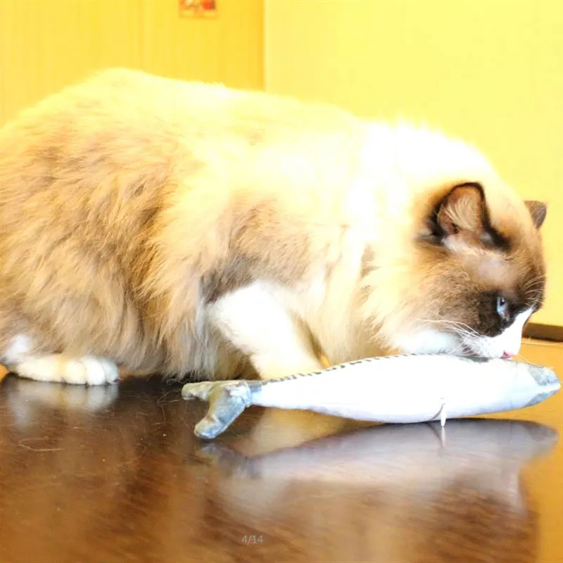 Новая имитация пушистой искусственной рыбы игрушечная подушка для кошек