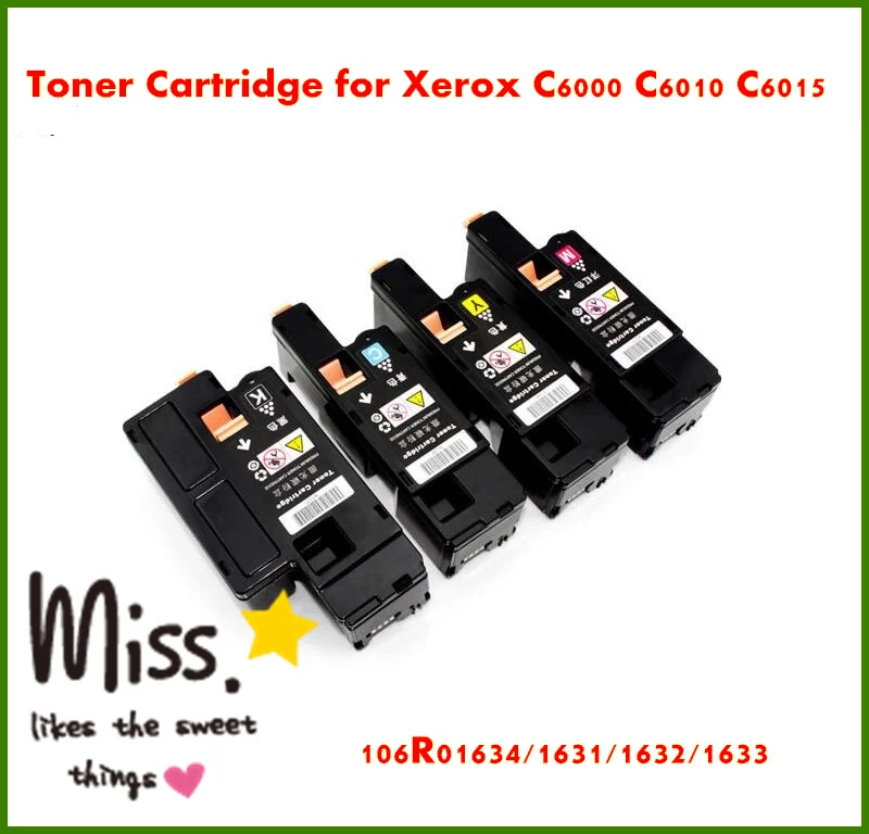 Цветной картридж 106R01634 106R01631 106R01632 106R01633 для принтера Fuji Xerox Phaser 6000 6010 WorkCentre