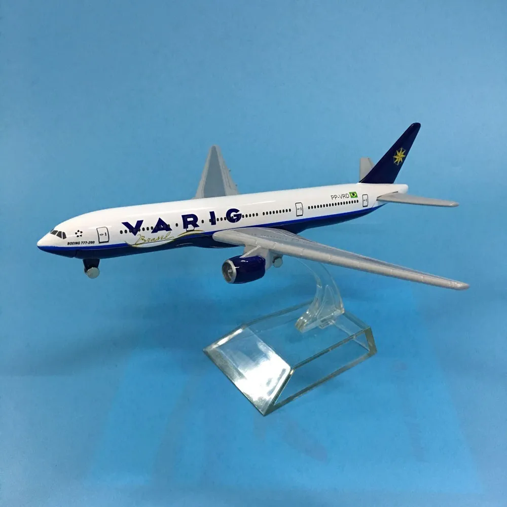 JASON TUTU Aircraft Model Diecast Metal 1:400 16cm Plane Model Airplane Model Brazil VARIG Airlines Boeing B777 Airplanes Model