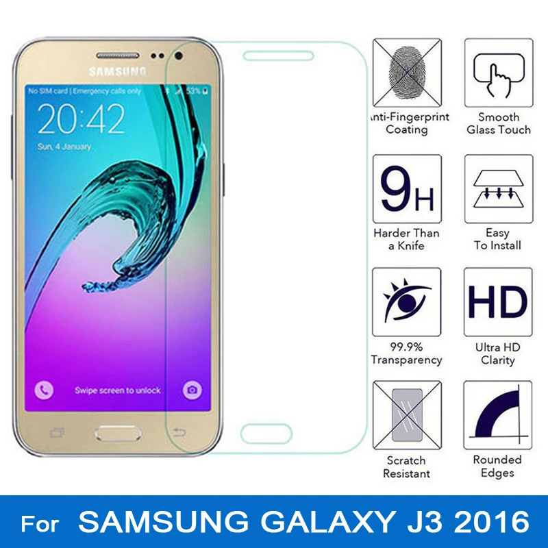 Закаленное стекло для samsung galaxy j3 6 2016 Защитная пленка экрана (2016) j320 j320f j320h j320fn SM-J320F