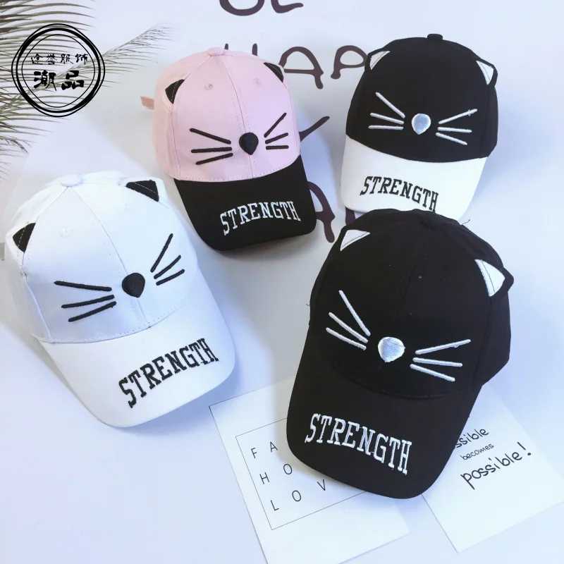 Snapback/Розовая бейсбольная кепка с милыми кошачьими ушками детские шапки 2018 новые
