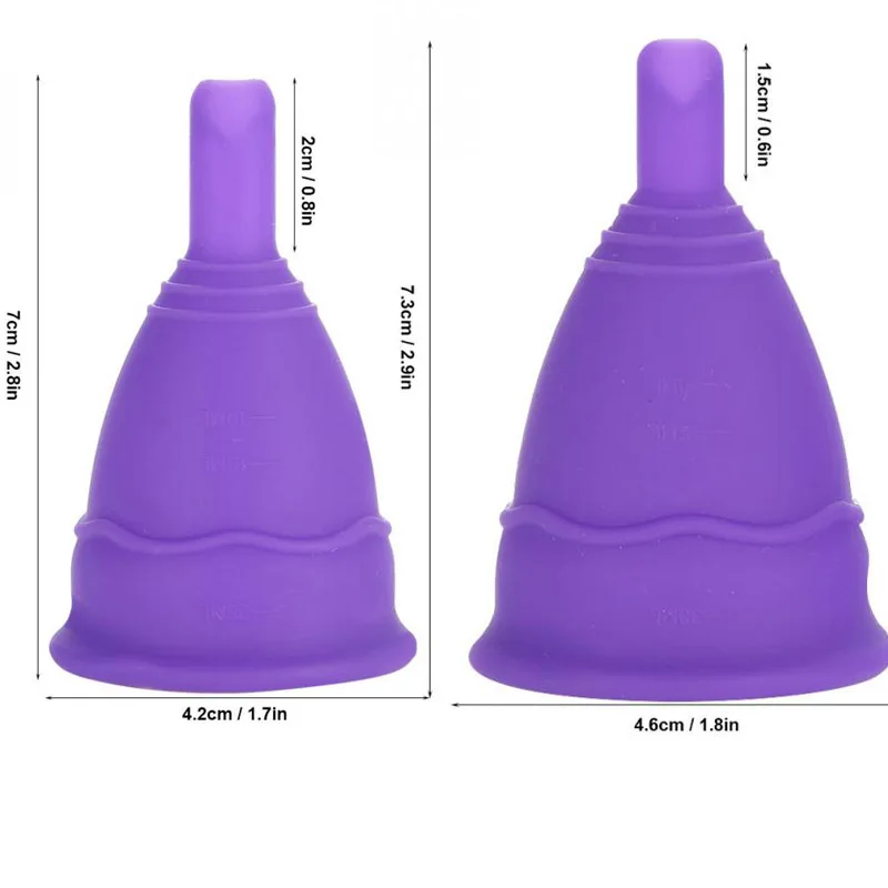 Purple with Bag Менструальная чашка медицинского класса многоразовые силиконовые женские мягкие менструальный период без утечки безопасная чашка - Цвет: Purple with Bag
