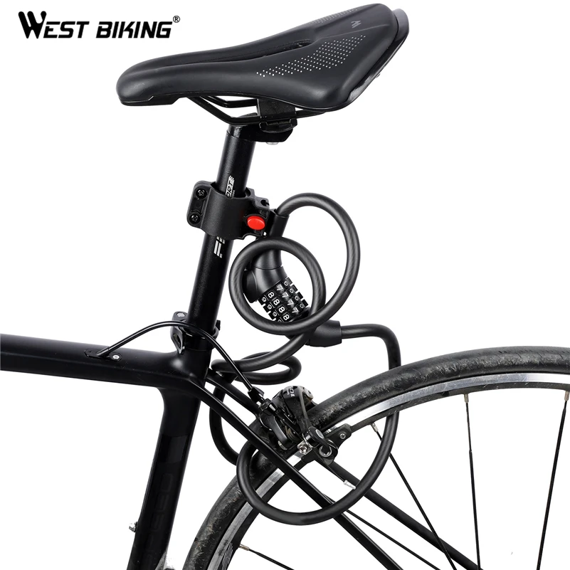 WEST BIKING замок для велосипеда пароль Противоугонный кабельный стальная