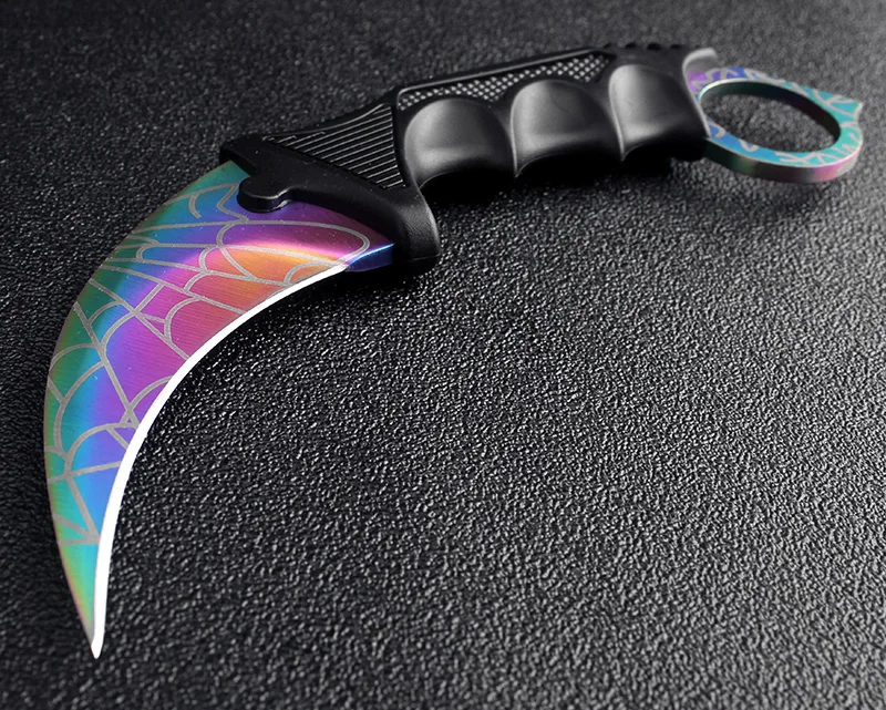 CSGO нож Karambit Counter Strike косплей никогда не выцветает стальной с тигром настоящая