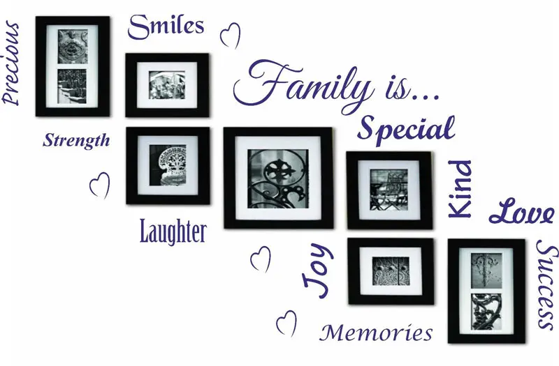 Семья является Слово облако Цитата Виниловые Наклейки на стены искусства