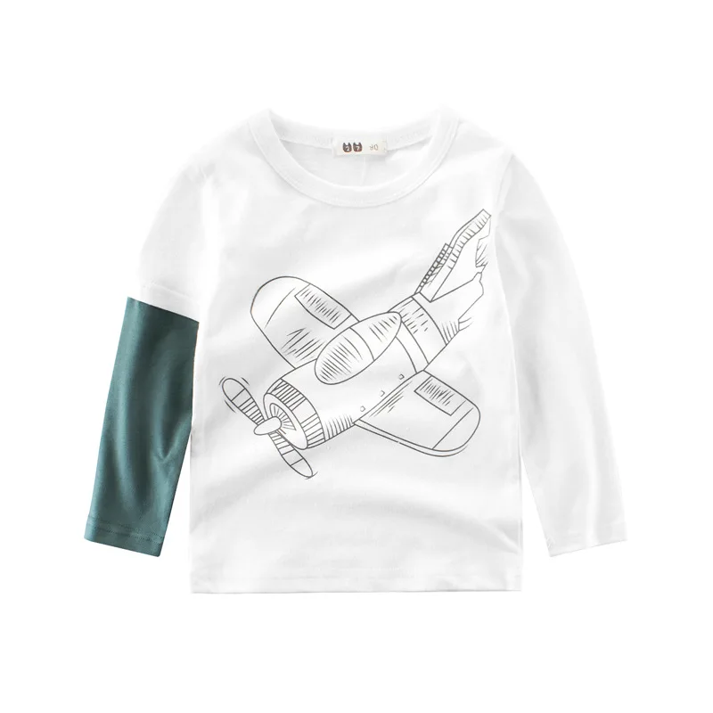 Новинка 2017 года весенне-осенние детские футболки модная футболка с рисунком