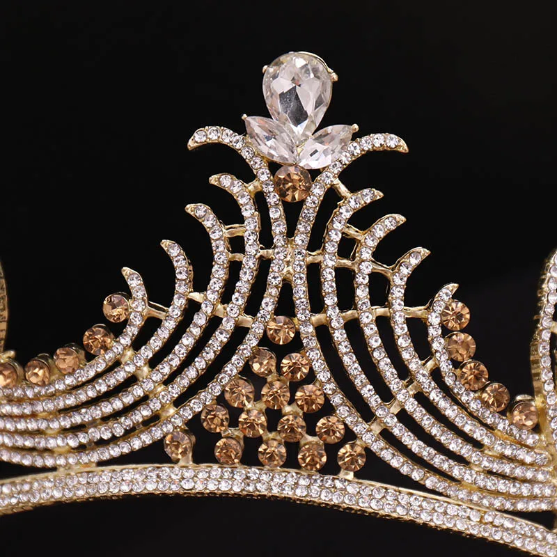 Барокко роскошный изысканный Блеск повязка на голову Капля воды Стразы