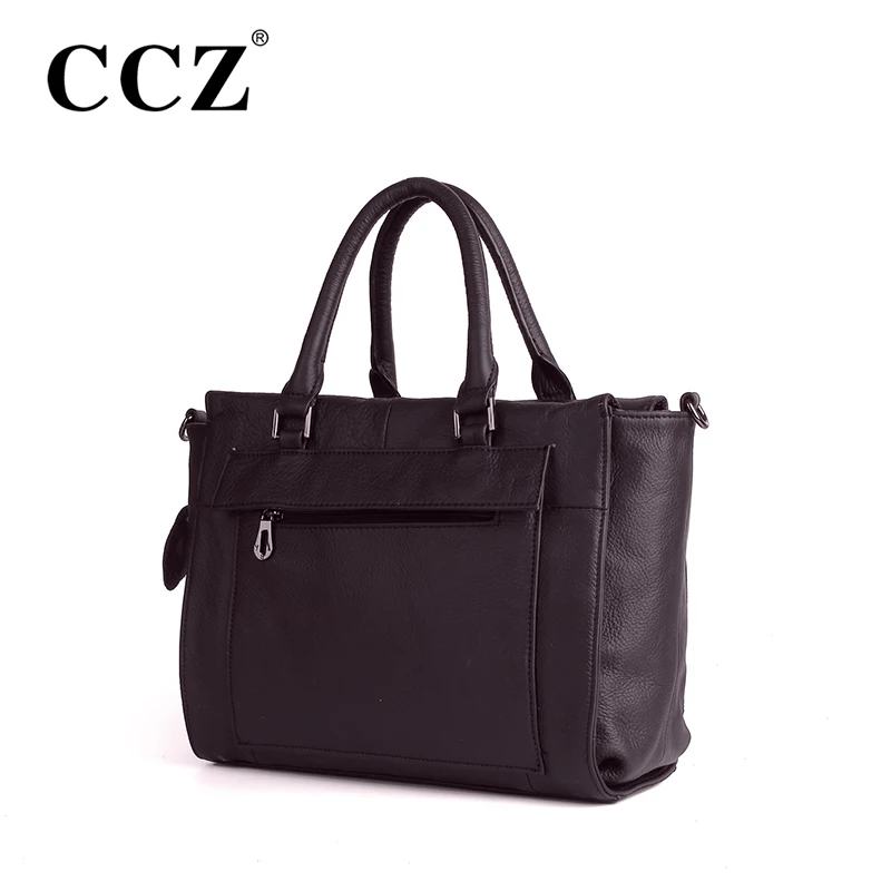 CCZ Luxury Women Genuine Leather Handbags Large Capacity Cowhide Women's Shoulder Bags Office Messenger Bag bolsas HB397F