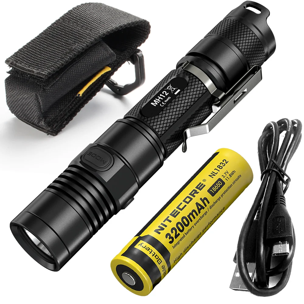 Оптовая продажа прожектор NITECORE MH12 + 18650 батарея 1000LM U2 светодиодный USB