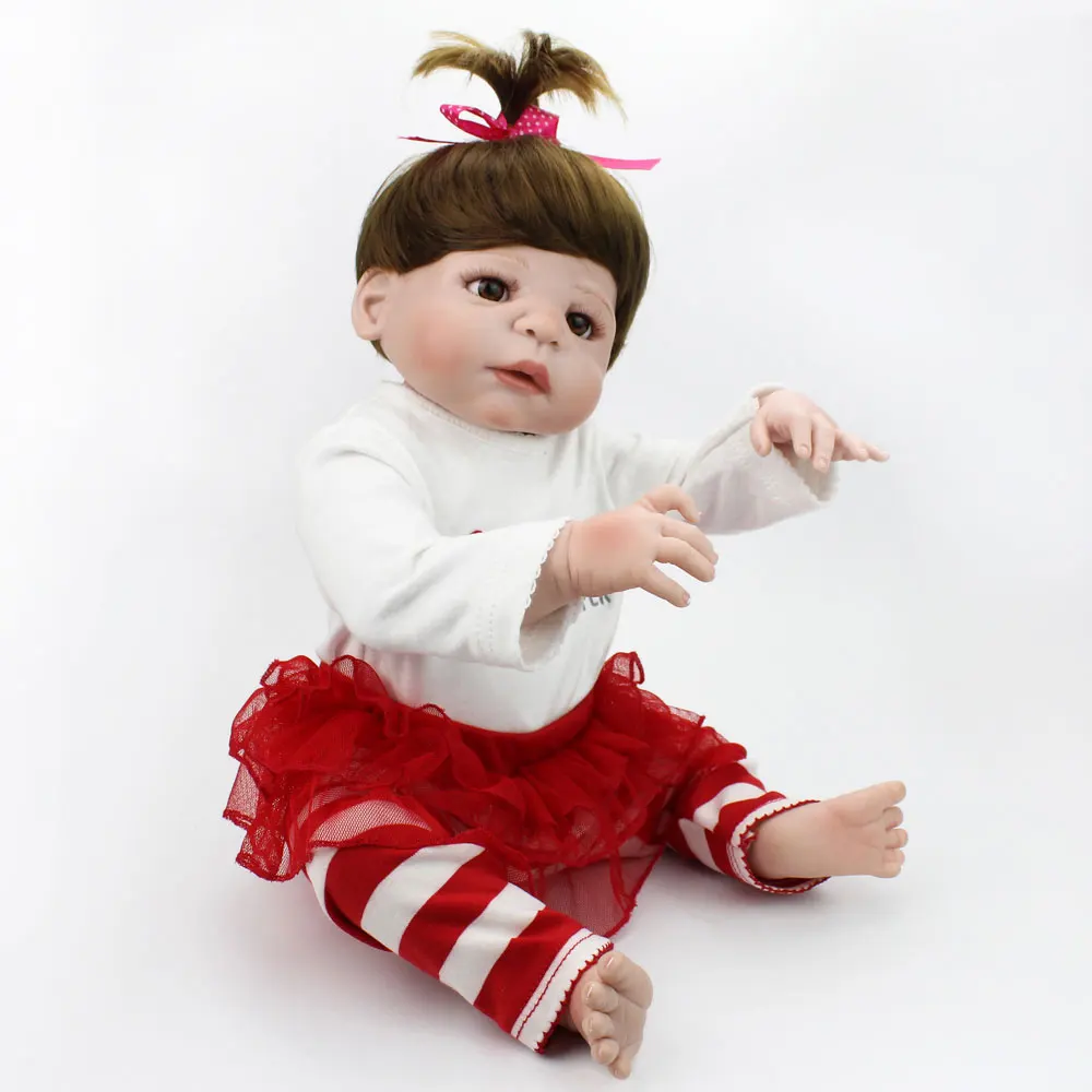 22 дюймов см 55 полный Силиконовый Reborn Baby куклы реалистичные настоящие живые