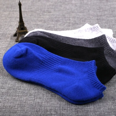 5 pairs mix Мужские толстые махровые Короткие носки из 100 хлопка, впитывающие пот, спортивные носки с талией, Мужские осенне-зимние уличные носки для пеших прогулок, баскетбола - Цвет: 5 pairs mix
