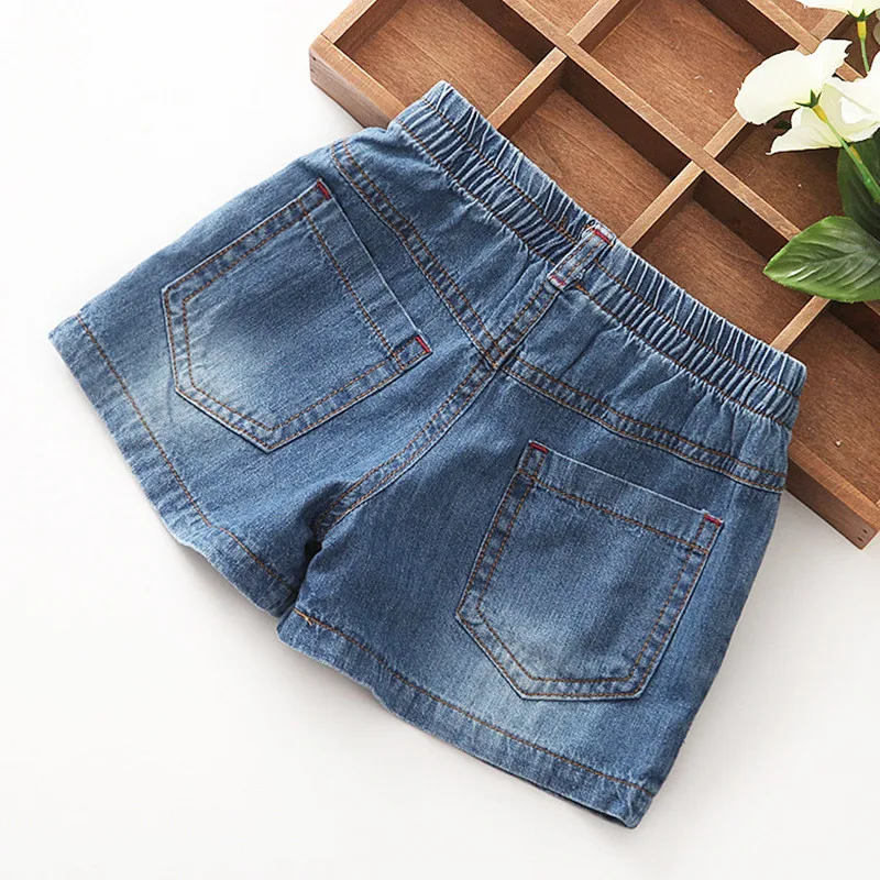 

2017 NEW Summer Fashion Girls Soft Denim Pocket Short Jeans Pants Baby Casual Trousers Kids Shorts Children's Clothing
