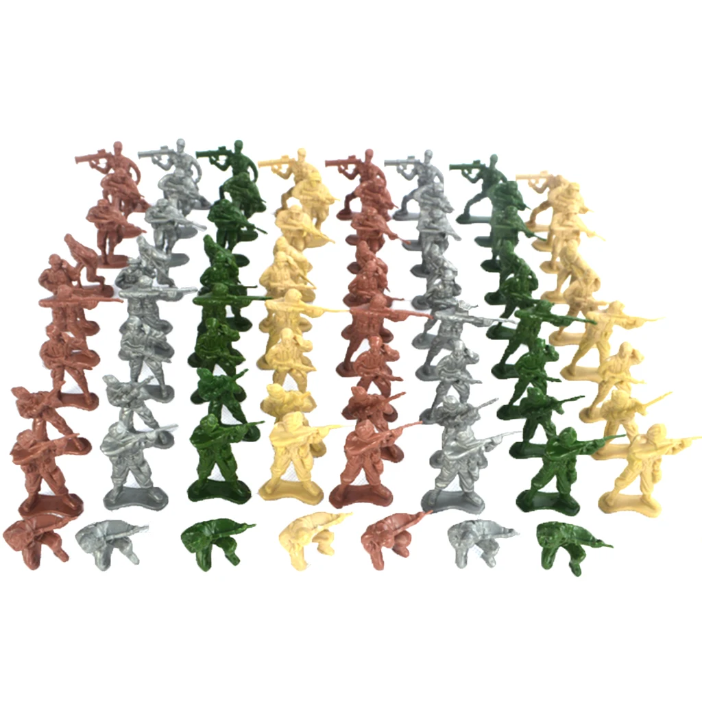 

100 Pieces Army Men 5cm Soldier Action Figures Playset for Army Base Sand Scene Model Accessories Kids Toy Gift
