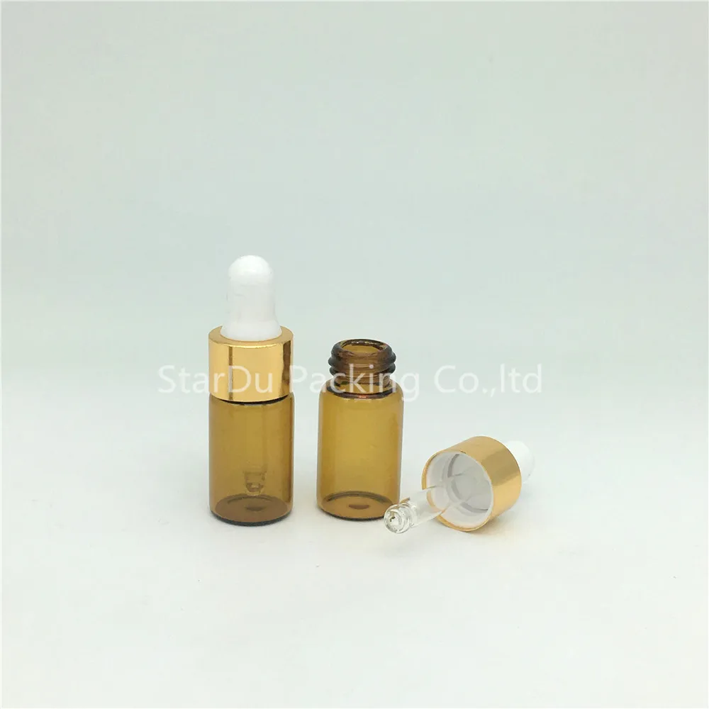 Free Shipping 1000pcs 3ML Small Amber Glass Dropper Bottle 3cc Mini Vial With Pipette High Quality | Красота и здоровье