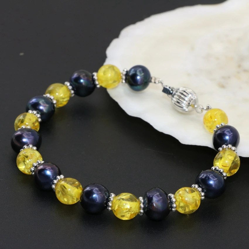 Новое поступление специальная конструкция черный натуральный 7-8 мм Перл