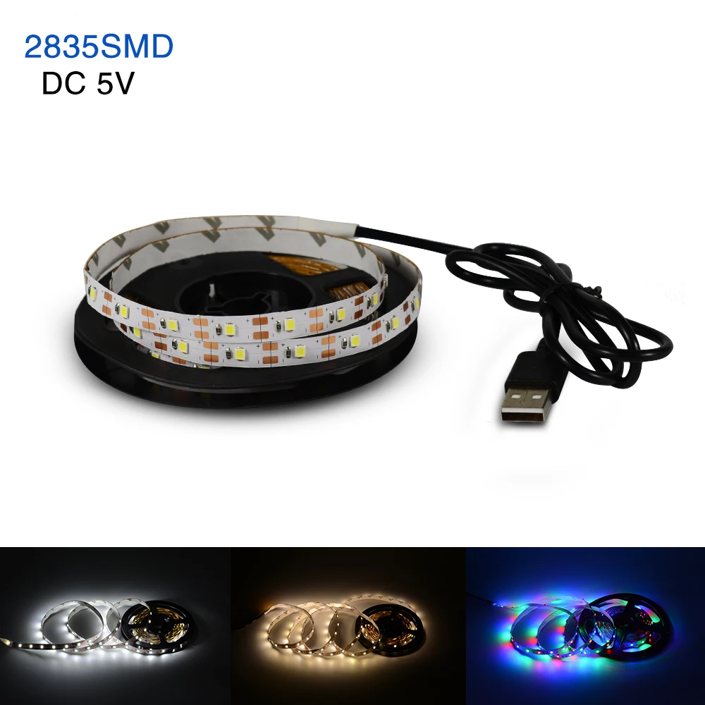 Светодиодная лента 5 в USB RGB лампа для ТВ SMD 2835 Рождественское украшение стола